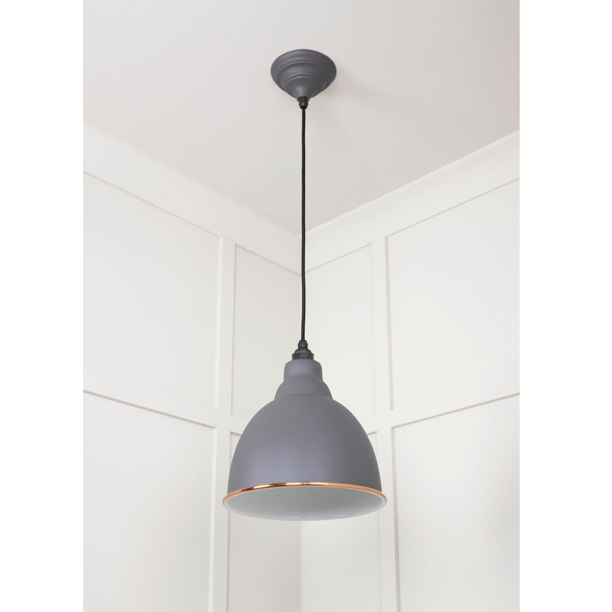 White Gloss Brindley Pendant in Bluff