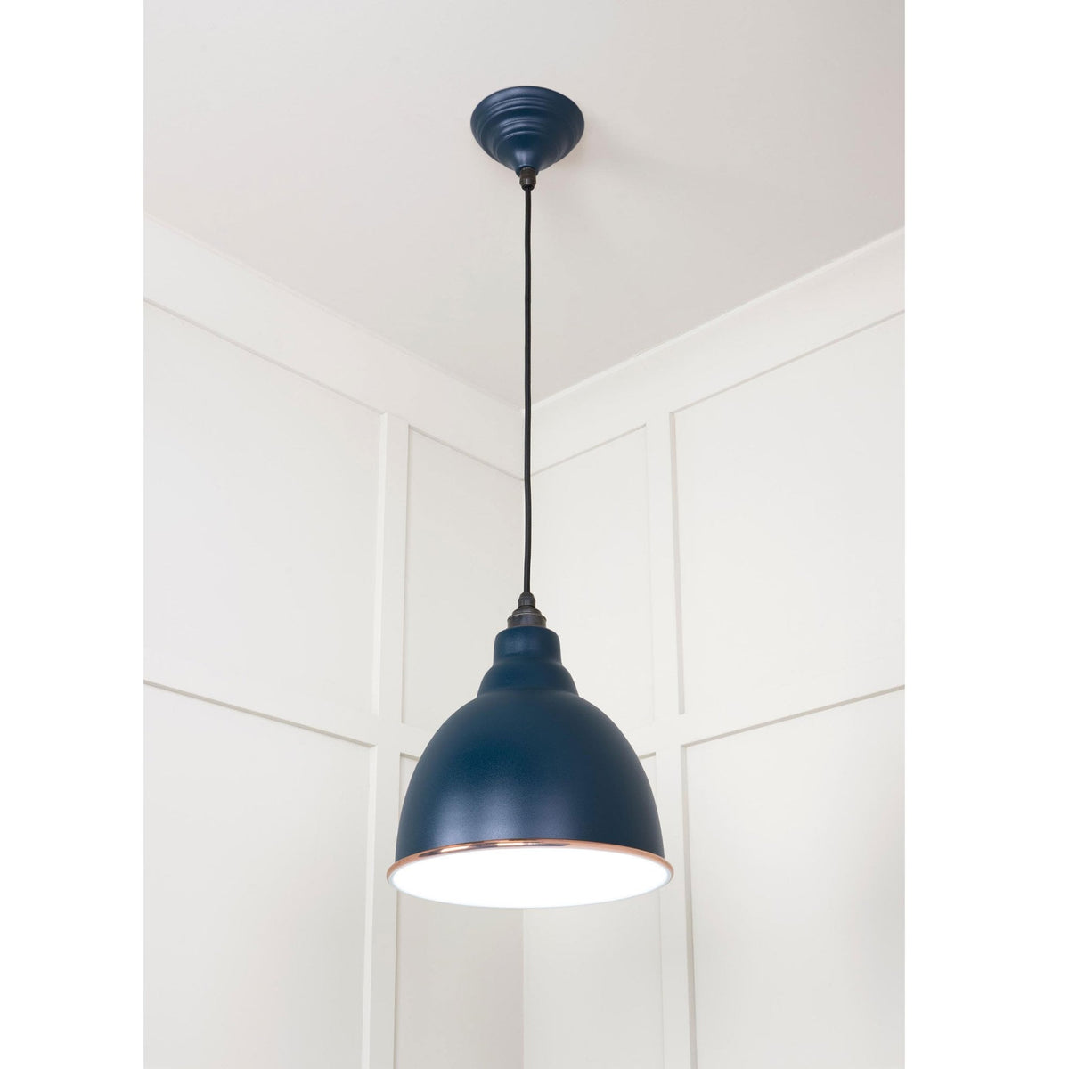 White Gloss Brindley Pendant in Dusk