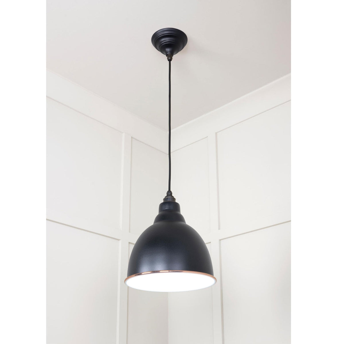 White Gloss Brindley Pendant in Elan Black
