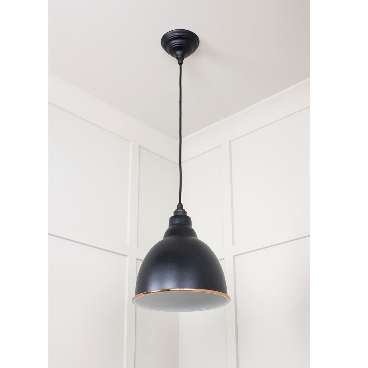 White Gloss Brindley Pendant in Elan Black