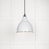 White Gloss Brindley Pendant in Flock