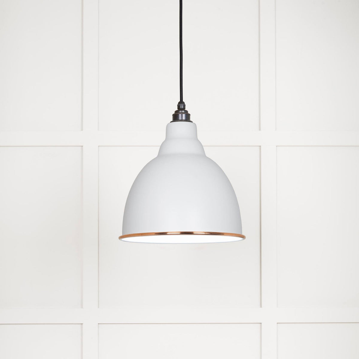 White Gloss Brindley Pendant in Flock