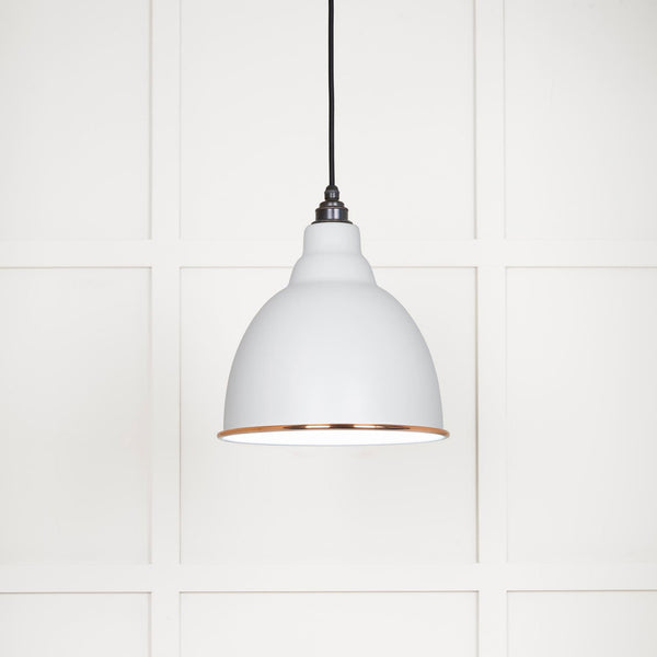 White Gloss Brindley Pendant in Flock