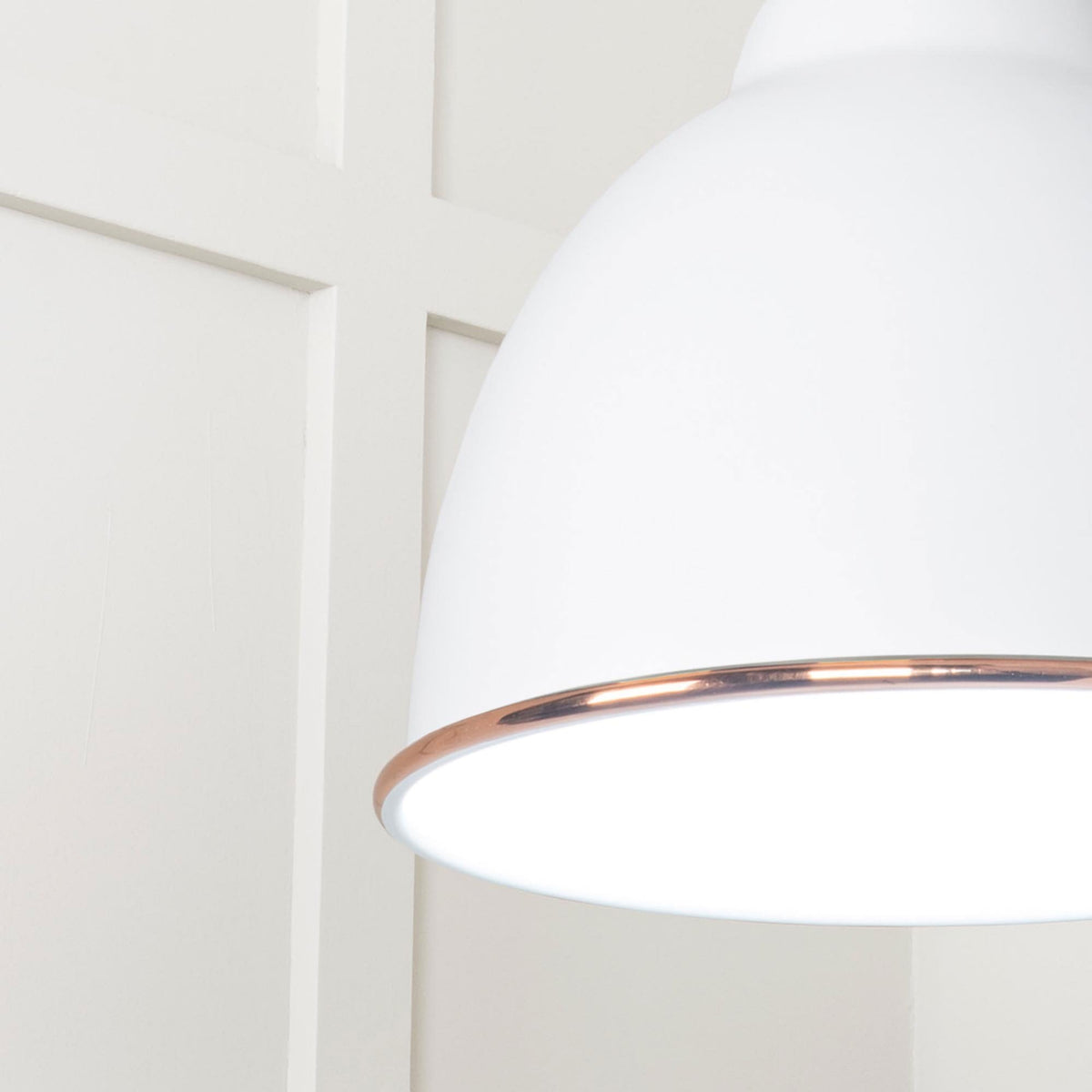 White Gloss Brindley Pendant in Flock