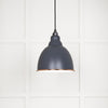 White Gloss Brindley Pendant in Slate