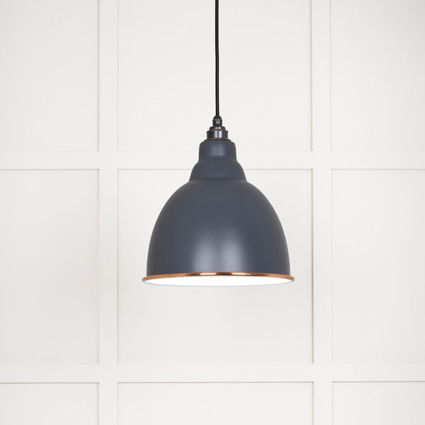 White Gloss Brindley Pendant in Slate