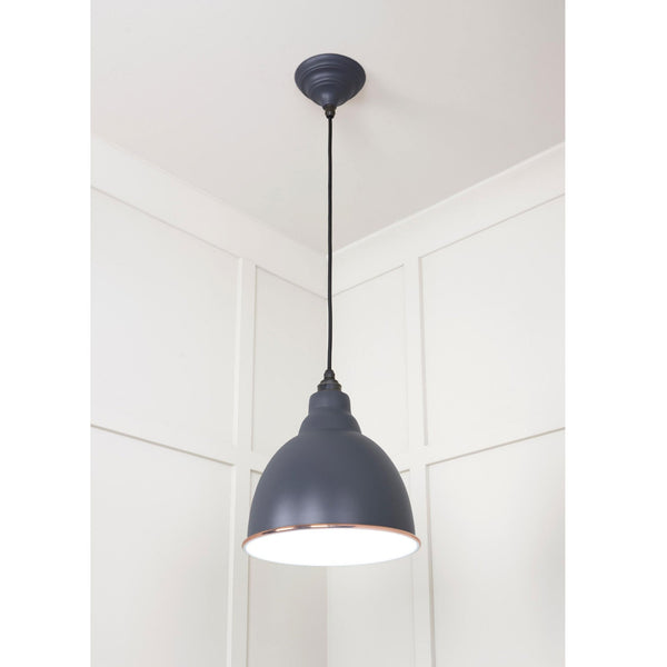 White Gloss Brindley Pendant in Slate