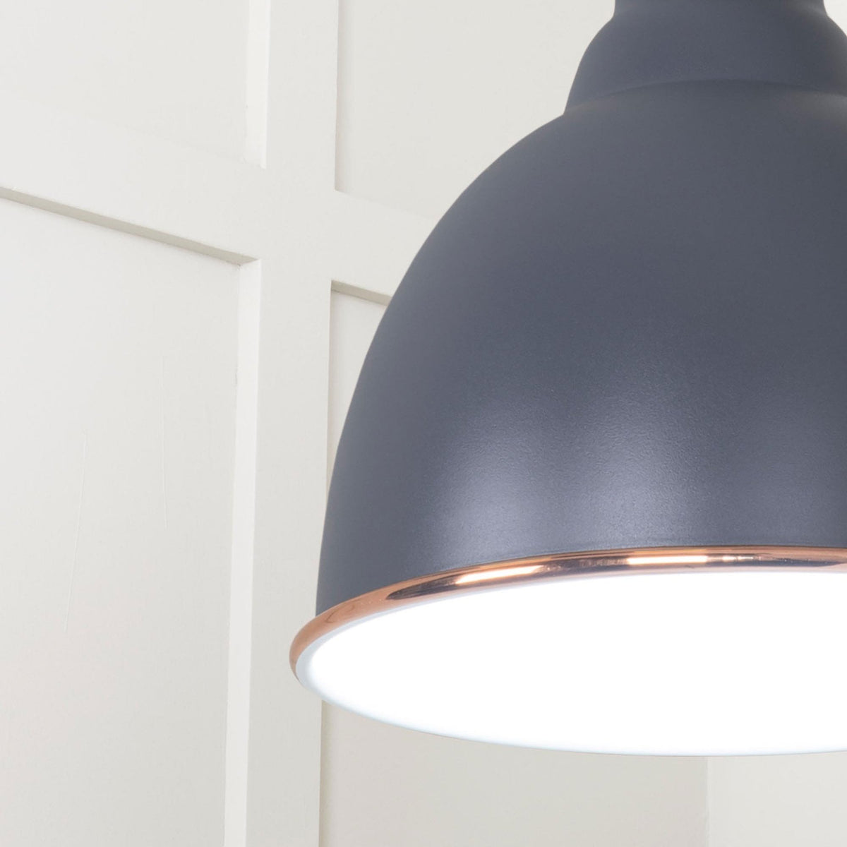 White Gloss Brindley Pendant in Slate