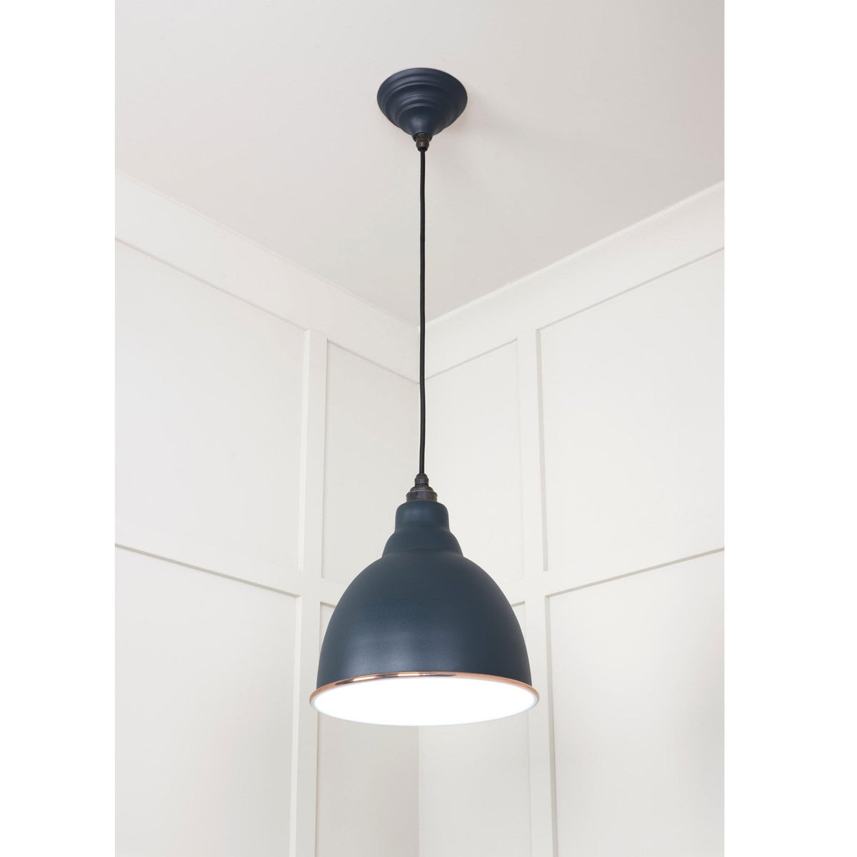 White Gloss Brindley Pendant in Soot