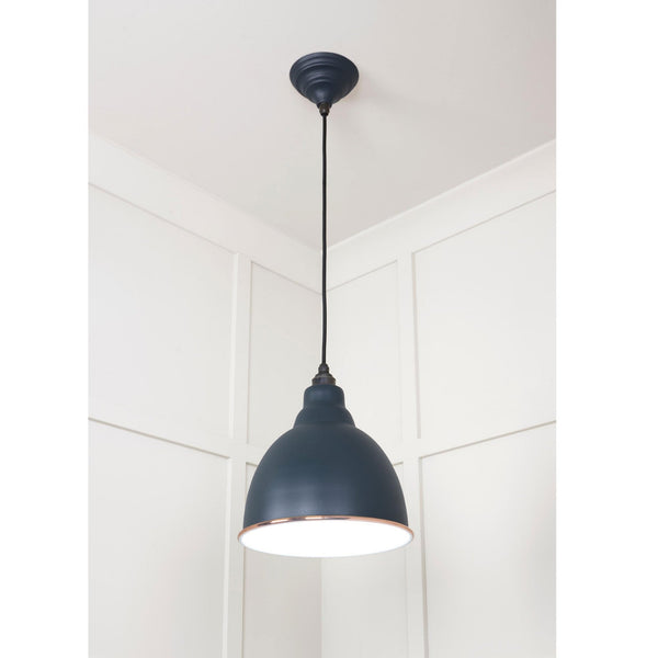 White Gloss Brindley Pendant in Soot