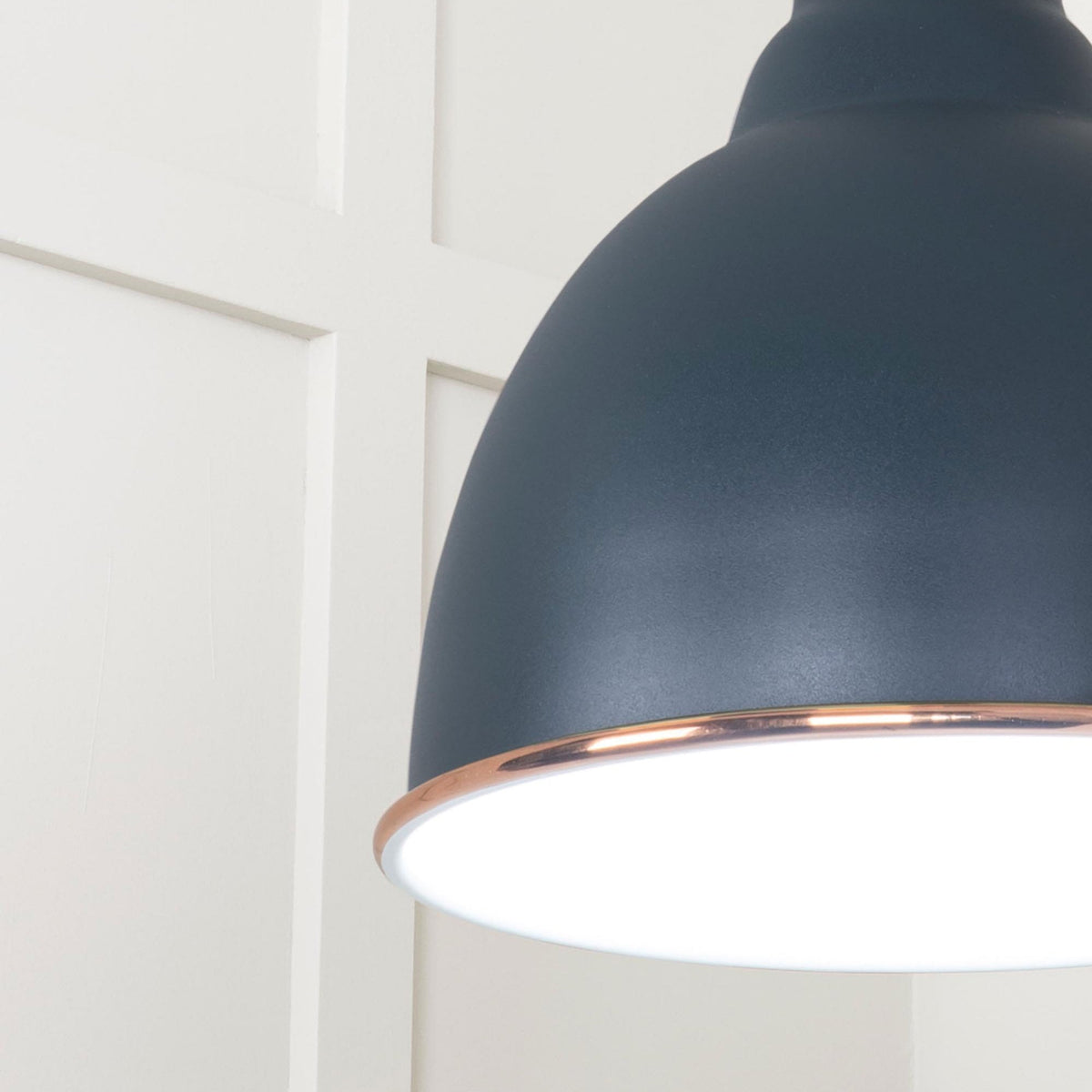 White Gloss Brindley Pendant in Soot