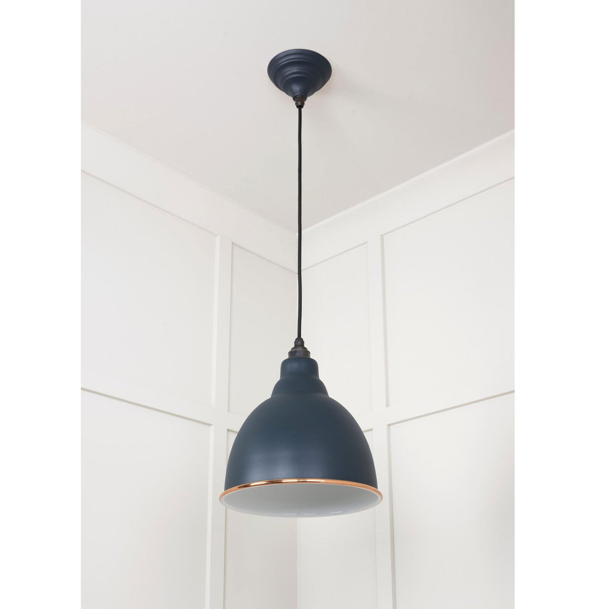 White Gloss Brindley Pendant in Soot