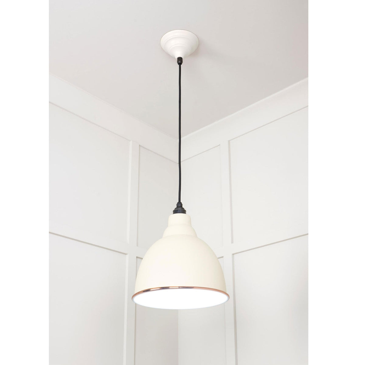 White Gloss Brindley Pendant in Teasel
