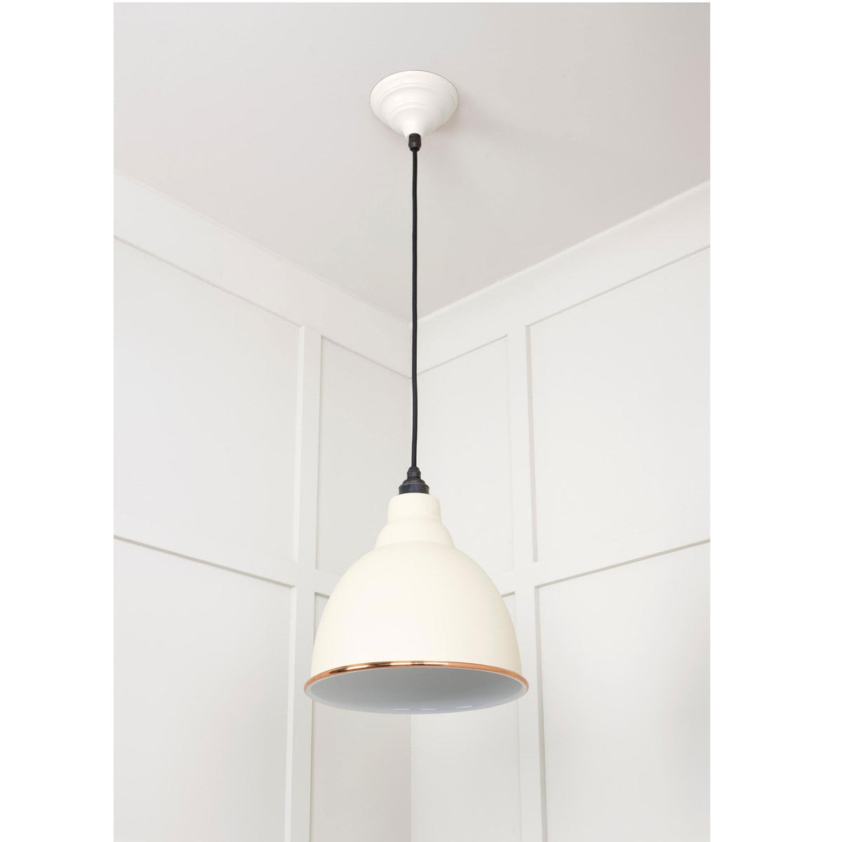 White Gloss Brindley Pendant in Teasel