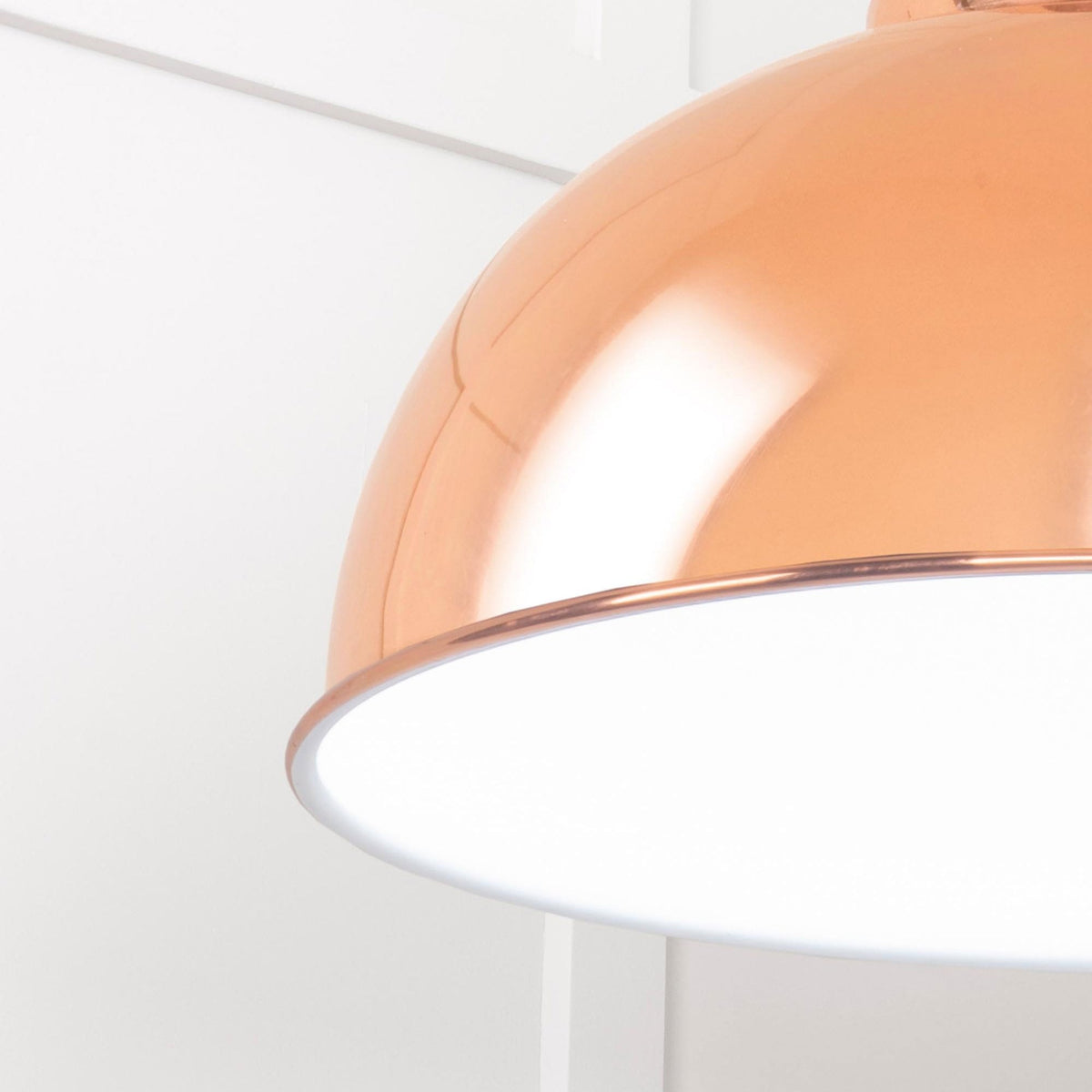 White Gloss Harborne Pendant in Copper
