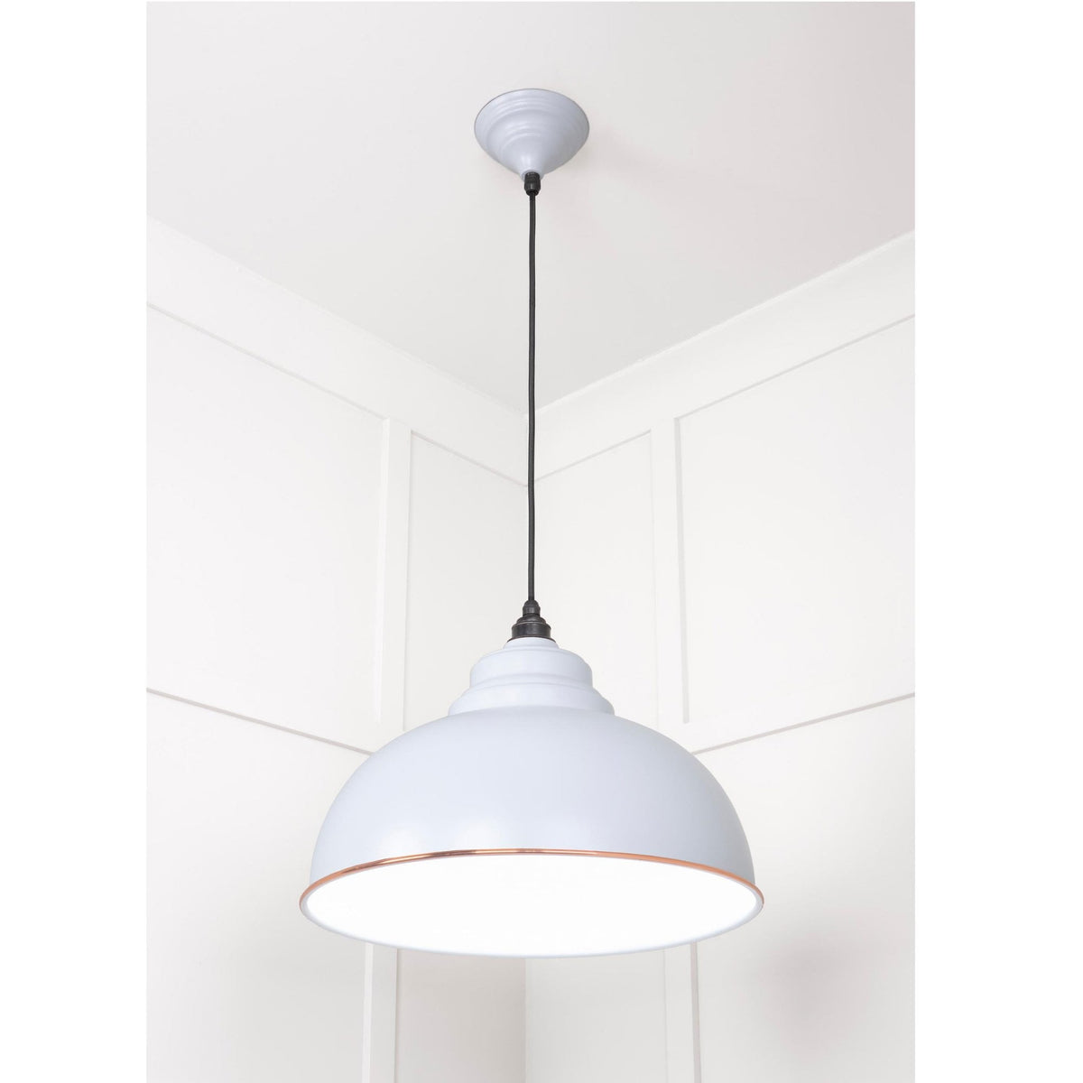 White Gloss Harborne Pendant in Birch