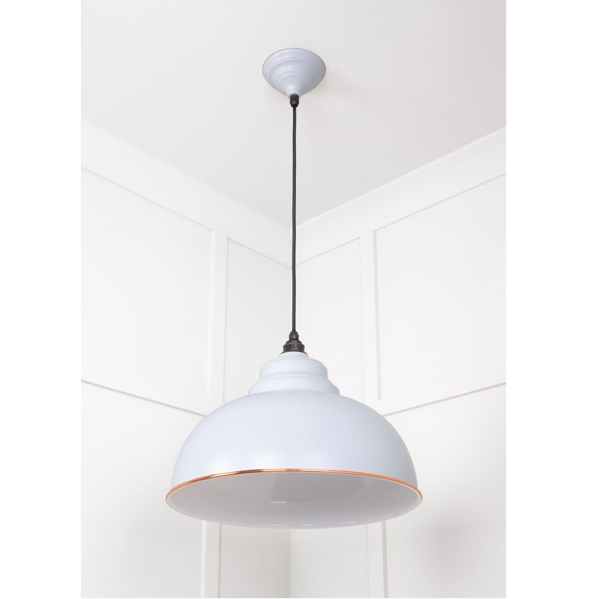 White Gloss Harborne Pendant in Birch