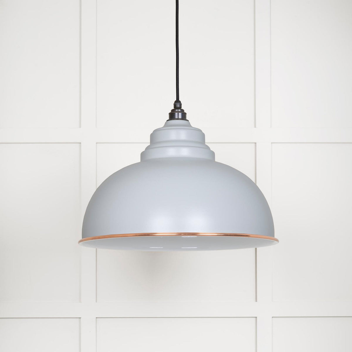White Gloss Harborne Pendant in Birch