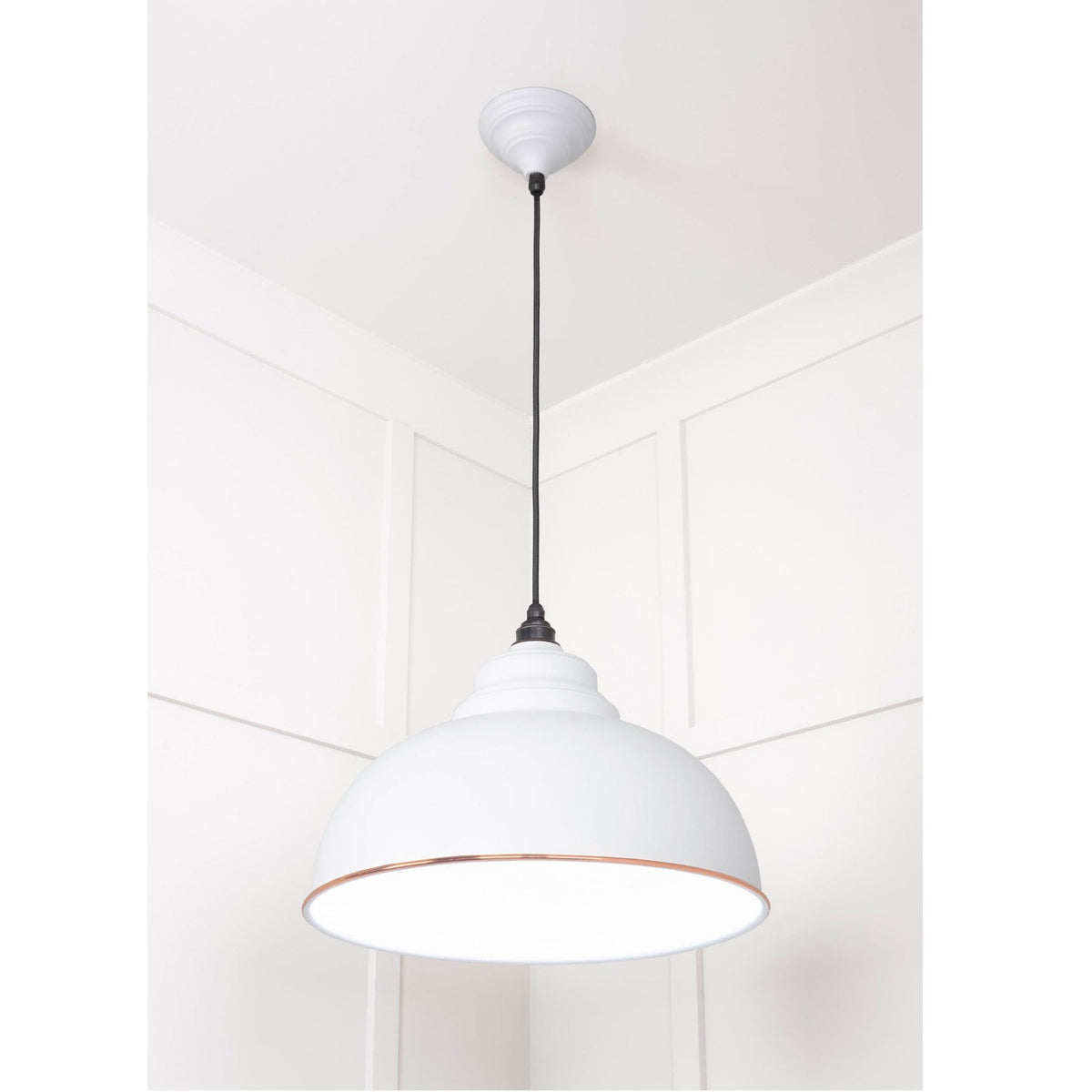 White Gloss Harborne Pendant in Flock