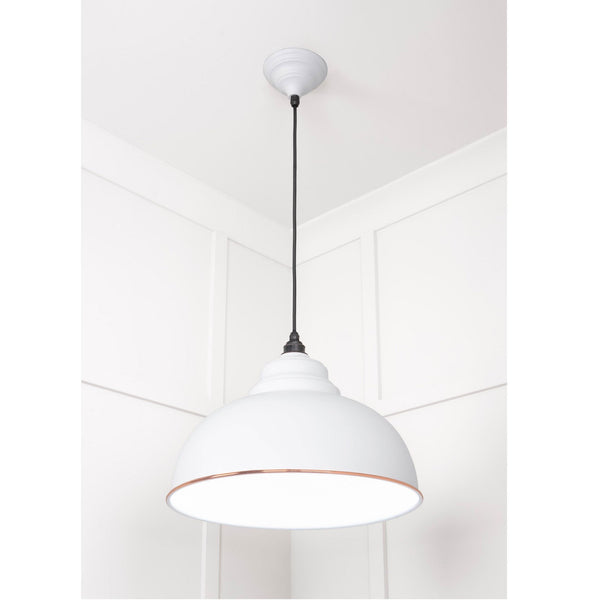 White Gloss Harborne Pendant in Flock