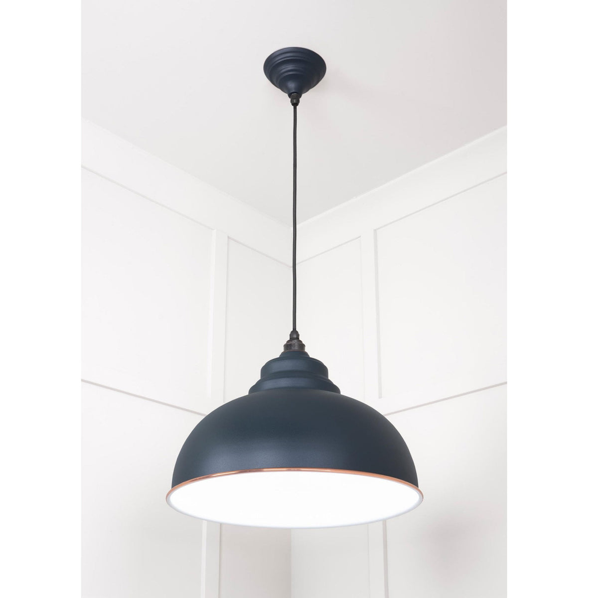 White Gloss Harborne Pendant in Soot