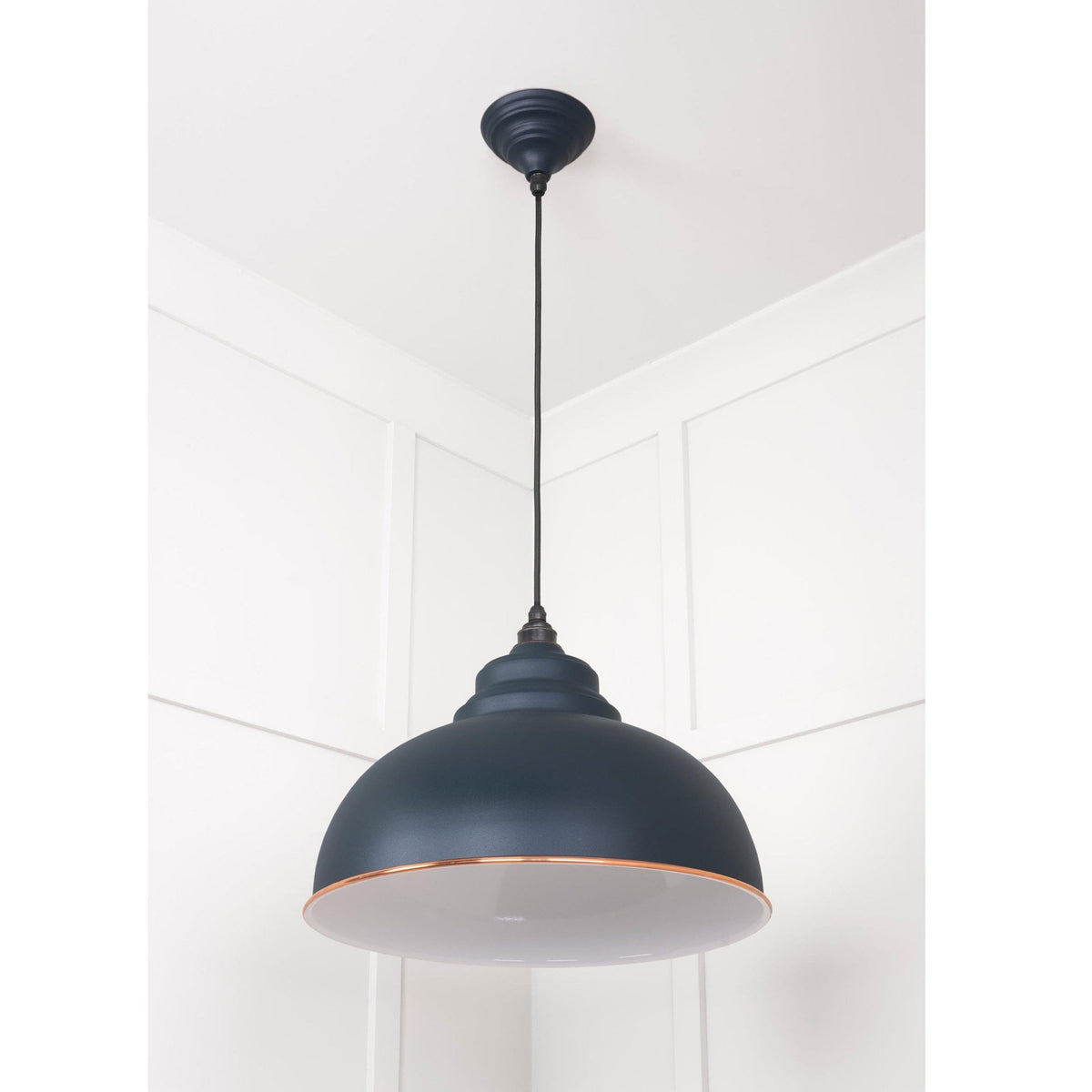 White Gloss Harborne Pendant in Soot