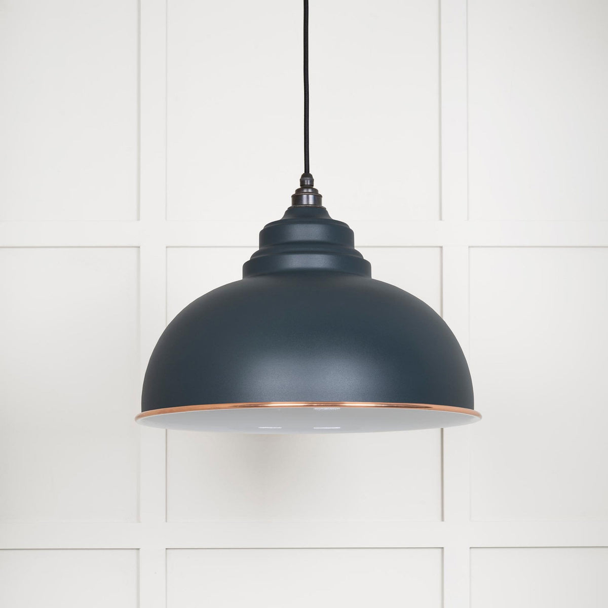 White Gloss Harborne Pendant in Soot