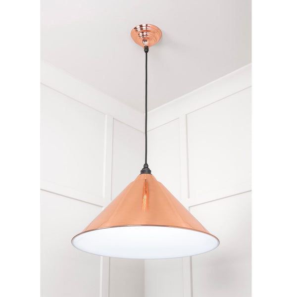 White Gloss Hockley Pendant in Copper