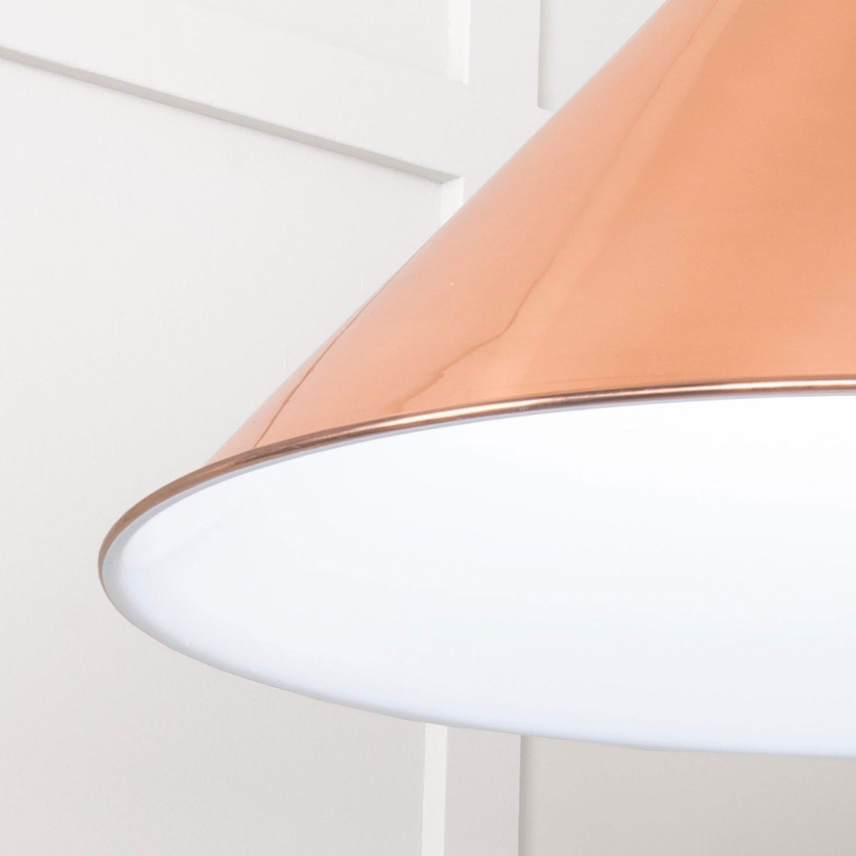 White Gloss Hockley Pendant in Copper