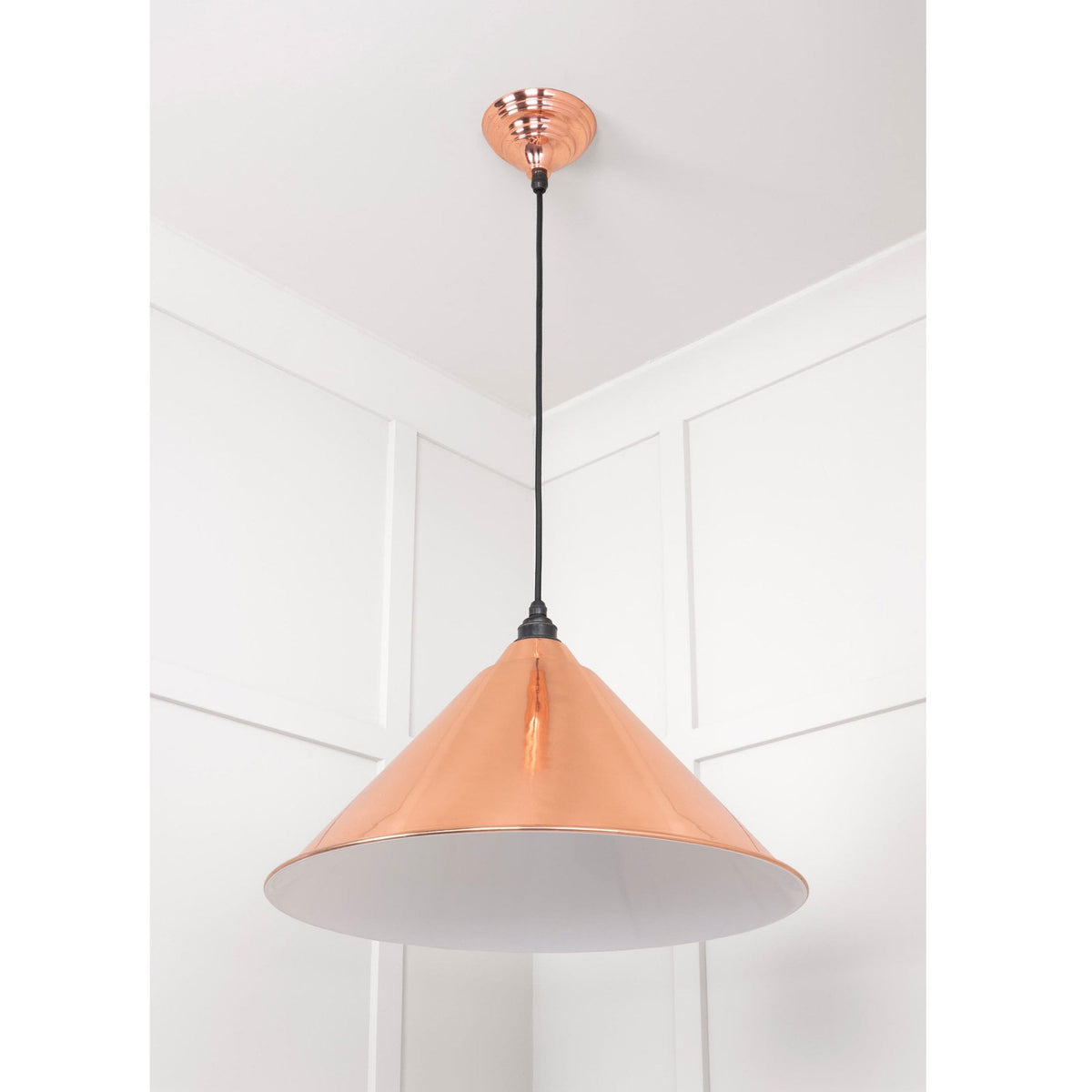 White Gloss Hockley Pendant in Copper