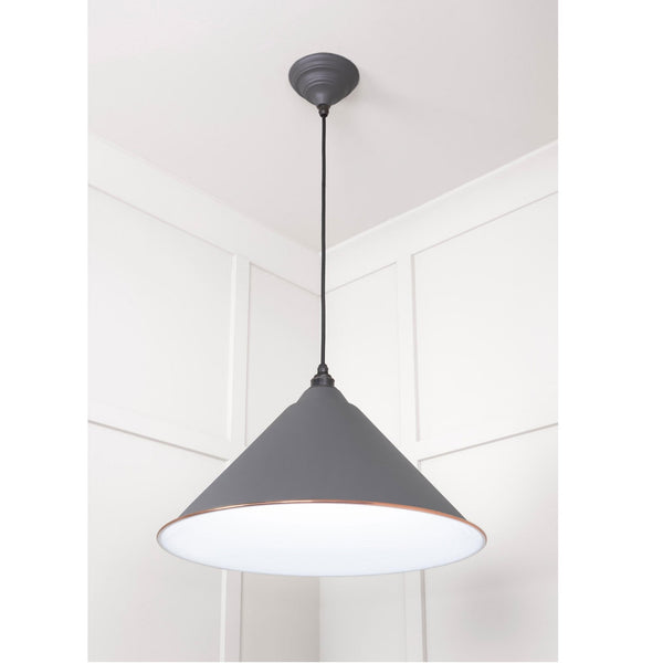 White Gloss Hockley Pendant in Bluff