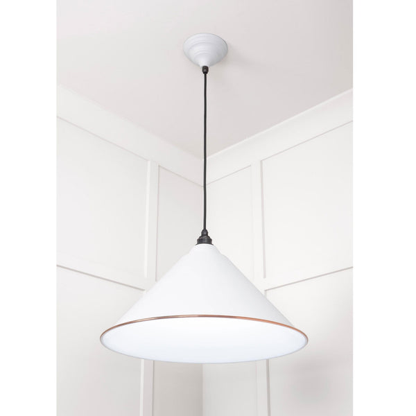 White Gloss Hockley Pendant in Flock