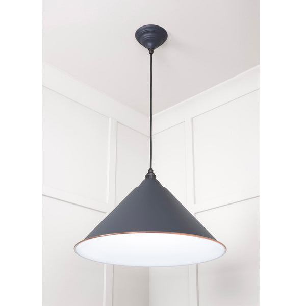 White Gloss Hockley Pendant in Slate