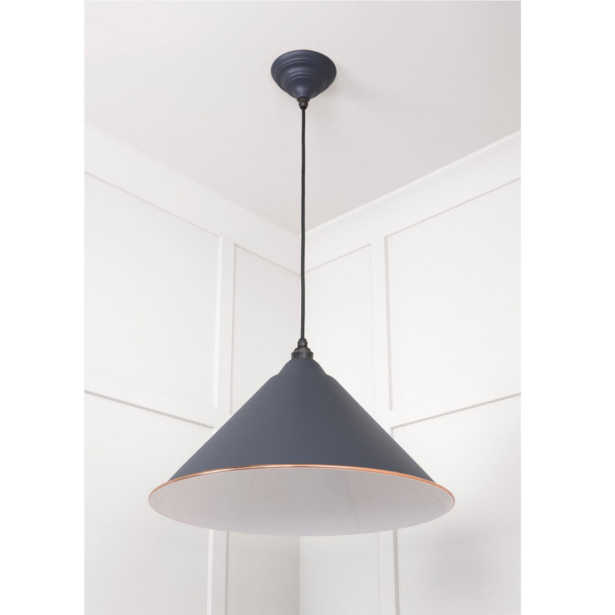 White Gloss Hockley Pendant in Slate