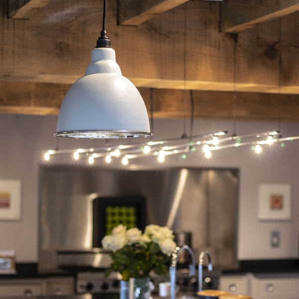 Hammered Nickel Brindley Pendant in Birch