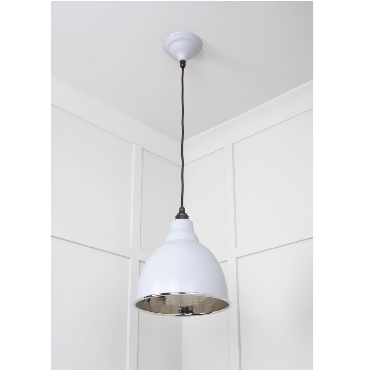 Hammered Nickel Brindley Pendant in Birch
