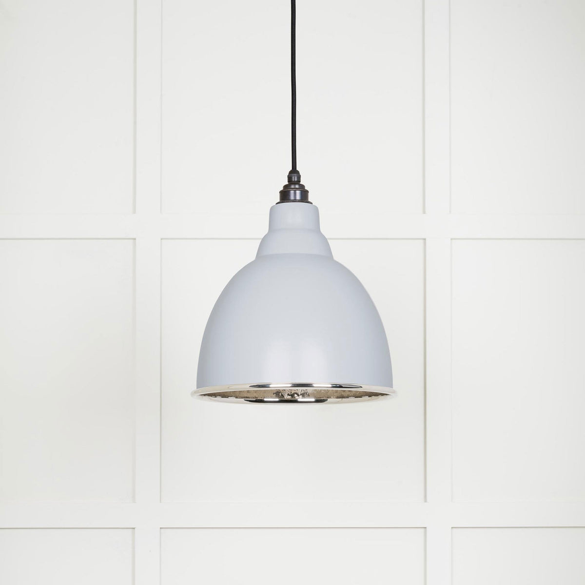 Hammered Nickel Brindley Pendant in Birch