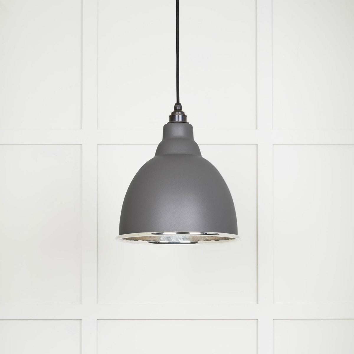 Hammered Nickel Brindley Pendant in Bluff