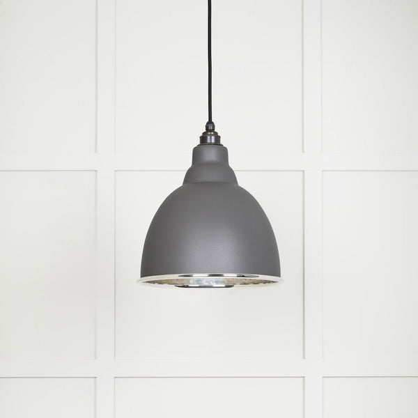 Hammered Nickel Brindley Pendant in Bluff