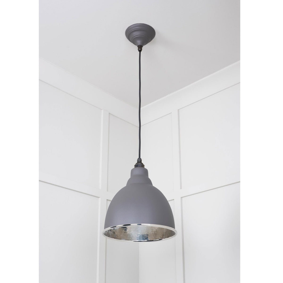 Hammered Nickel Brindley Pendant in Bluff