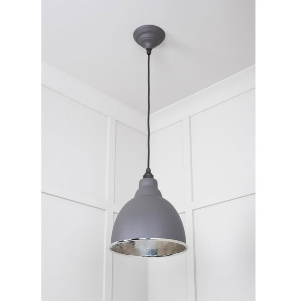 Hammered Nickel Brindley Pendant in Bluff
