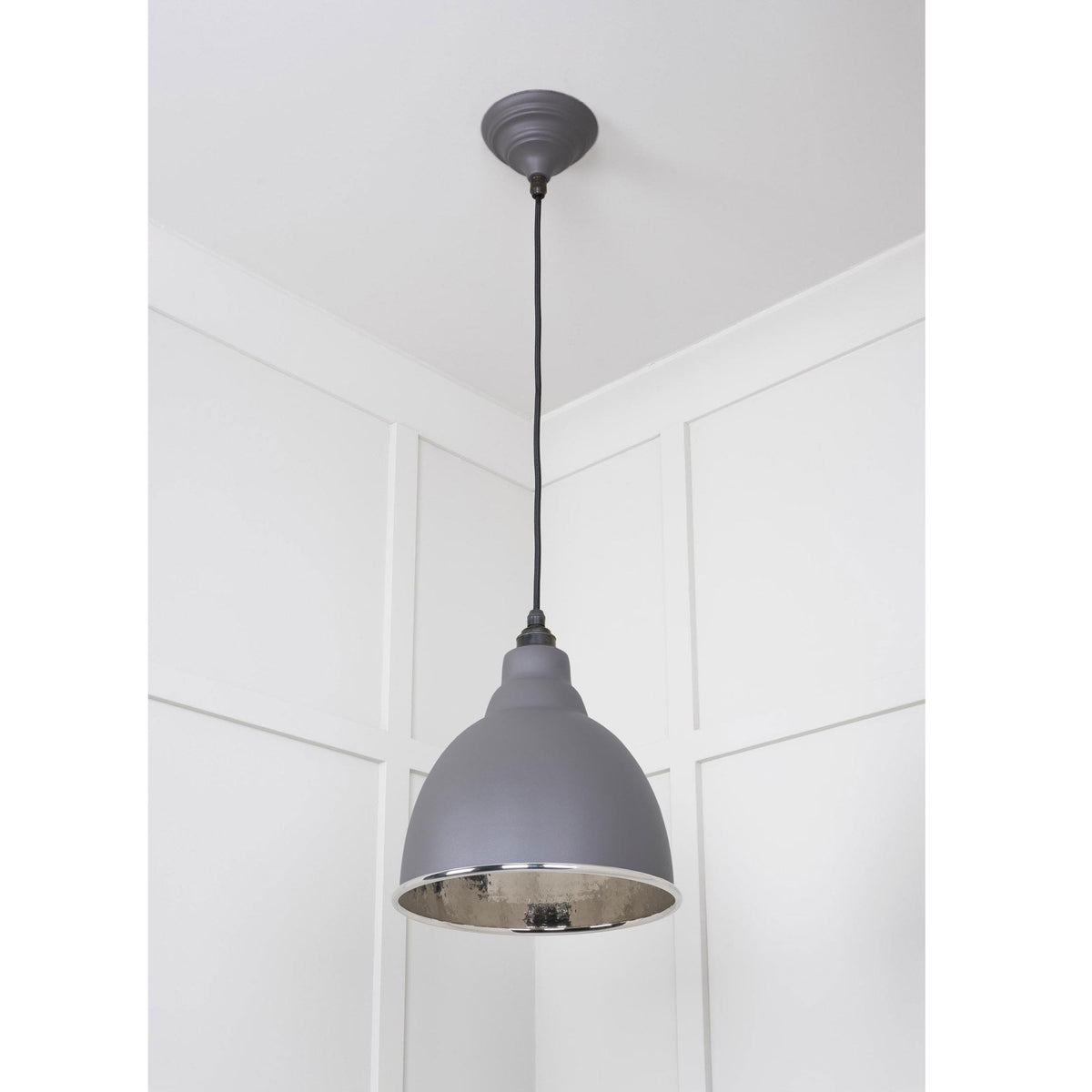 Hammered Nickel Brindley Pendant in Bluff