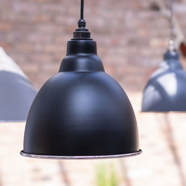 Hammered Nickel Brindley Pendant in Elan Black