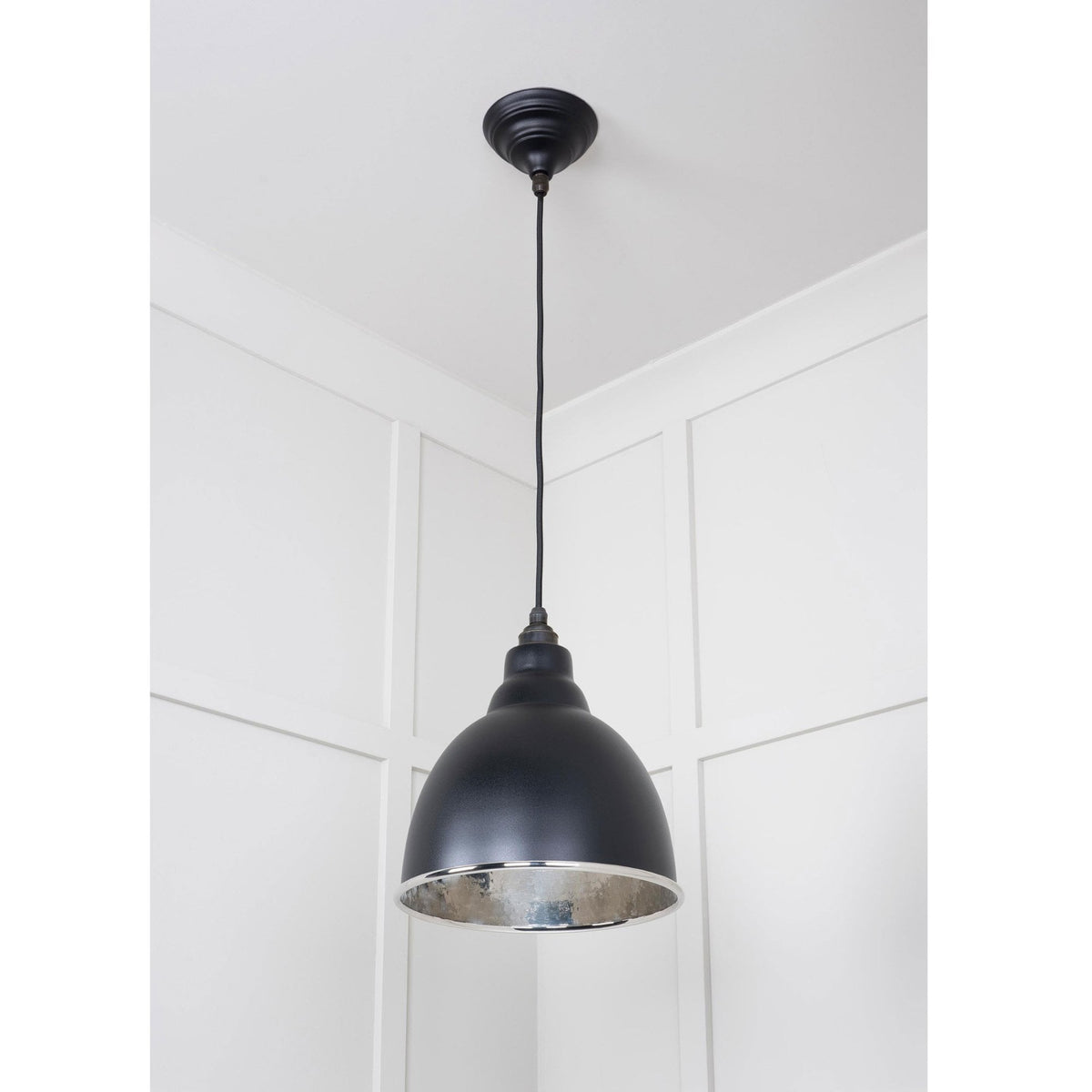Hammered Nickel Brindley Pendant in Elan Black