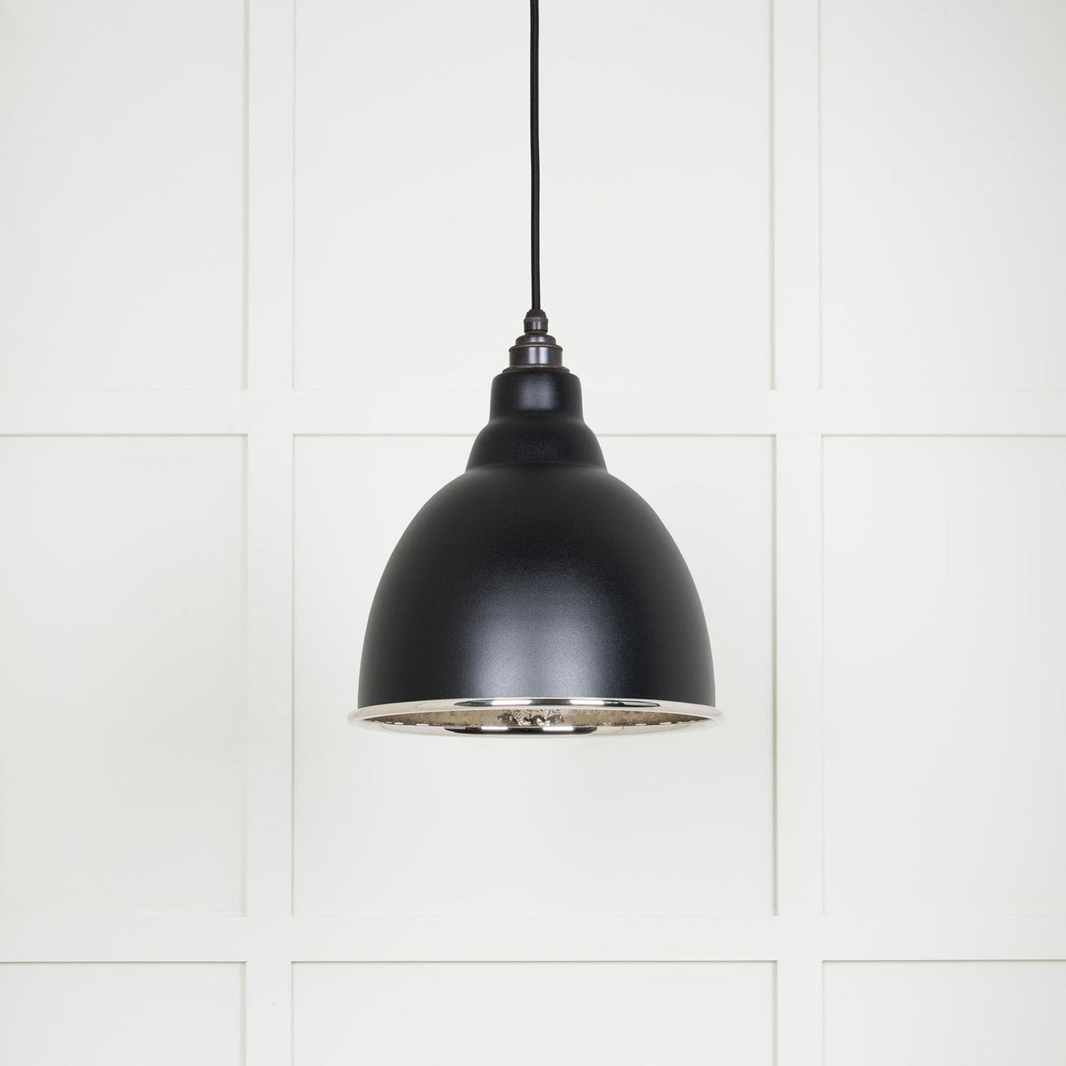 Hammered Nickel Brindley Pendant in Elan Black