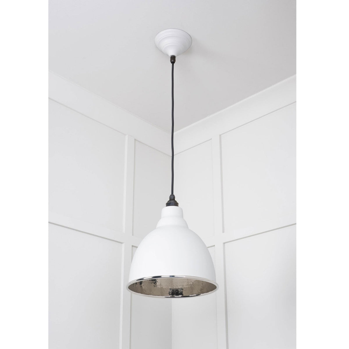 Hammered Nickel Brindley Pendant in Flock