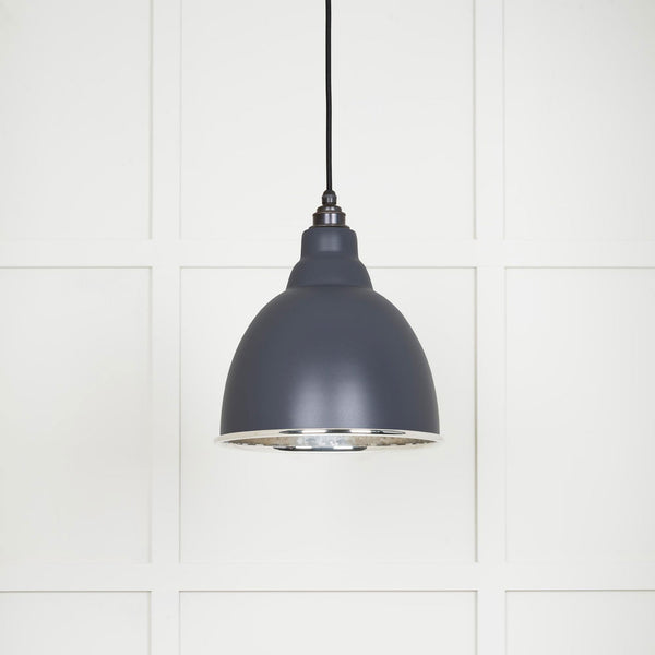 Hammered Nickel Brindley Pendant in Slate