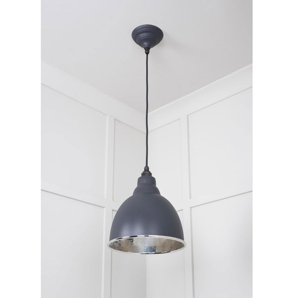 Hammered Nickel Brindley Pendant in Slate