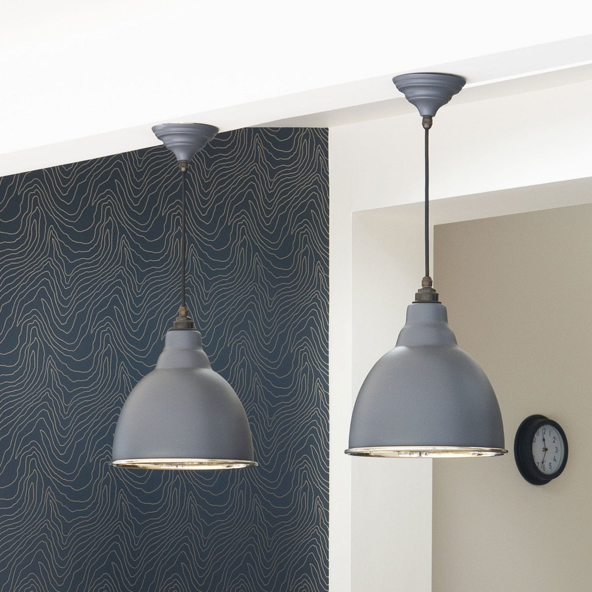 Hammered Nickel Brindley Pendant in Slate