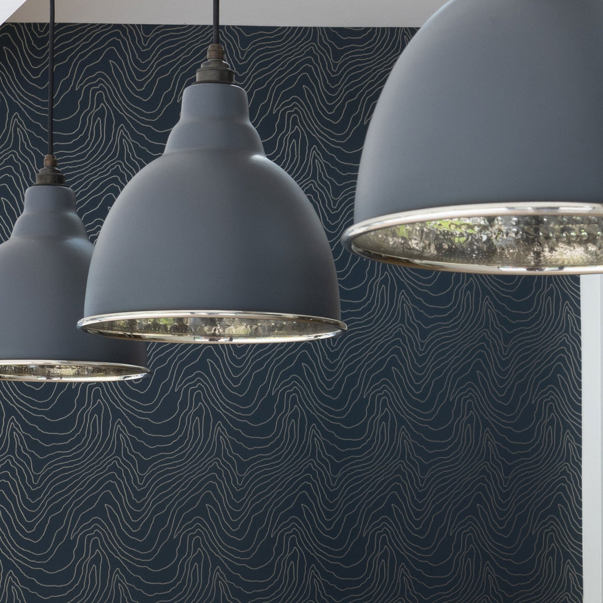 Hammered Nickel Brindley Pendant in Slate